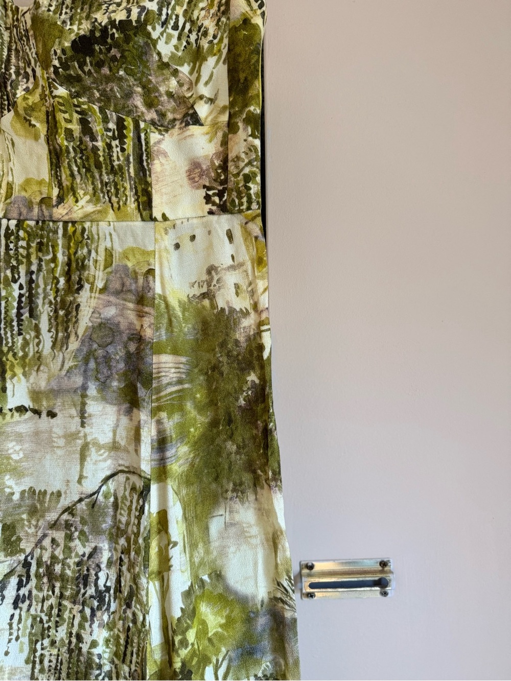 Zara Olive Green Printed Spaghetti Strap Maxi Dress - Picture 4 of 5